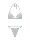 Dolce & Gabbana Logo-plaque Triangle-cup Bikini In Bianco Ottico