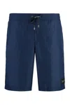 Dolce & Gabbana Boxer Da Mare Medio Con Placca Logata In Blue