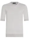 Dolce & Gabbana Ribbed Crewneck Short Sleeves Sweater In White