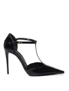 Dolce & Gabbana Elegant Black Leather T-strap Heels Sandals In Black