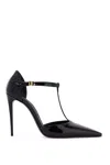 Dolce & Gabbana Elegant Black Leather T-strap Heels Sandals In Nero (black)