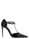 Dolce & Gabbana Elegant Black Leather T-strap Heels Sandals In Black