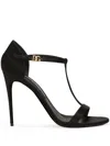 Dolce & Gabbana Woman Sandals Black Size 7.5 Textile Fibers In Black