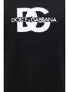 Dolce & Gabbana Black T-shirt With Crew Neck And Printed Logo On The Front