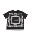 Dolce & Gabbana Black T-shirt For Boy With Bandana Print