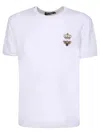 Dolce & Gabbana Bee And Crown Embroidered Tshirt In White