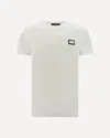 Dolce & Gabbana Dolce&gabbana White Crewneck T Shirt With Logo Plaque In White
