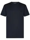 Dolce & Gabbana Black T-shirt With Logo Tag Detail On The Front In Cotton Man In Blue