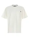 Dolce & Gabbana White Crewneck T-shirt With Logo Embroidery On The Front In Neutral