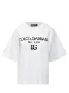 Dolce & Gabbana Flocked-logo Cotton T-shirt In Bianco Ottico
