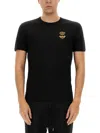 Dolce & Gabbana Crown And Bee Embroidered Crew Neck T-shirt In Black