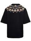 Dolce & Gabbana Black Coin Print Cotton Crew Neck T-shirt In Black