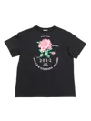 Dolce & Gabbana Girl's Rose-print Graphic T-shirt In Black