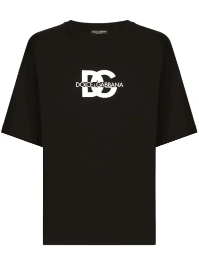Dolce & Gabbana Logo-print Cotton T-shirt In Black