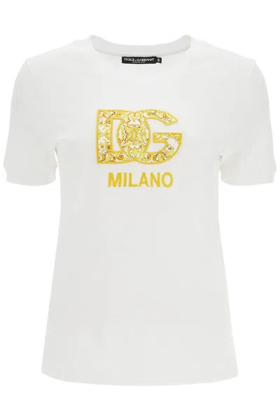 DOLCE & GABBANA T SHIRT CON PATCH DG MAIOLICA