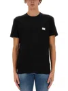 Dolce & Gabbana Cotton T-shirt With Metal Plaque Featuring Front Logo