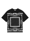 Dolce & Gabbana Black T-shirt For Boy With Bandana Print In Black