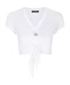 Dolce & Gabbana Jersey T-shirt With Dg Logo And Knot Detail In White