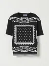 Dolce & Gabbana Black T-shirt For Boy With Bandana Print In Black