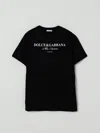 Dolce & Gabbana Black T-shirt For Kids With Logo In Black