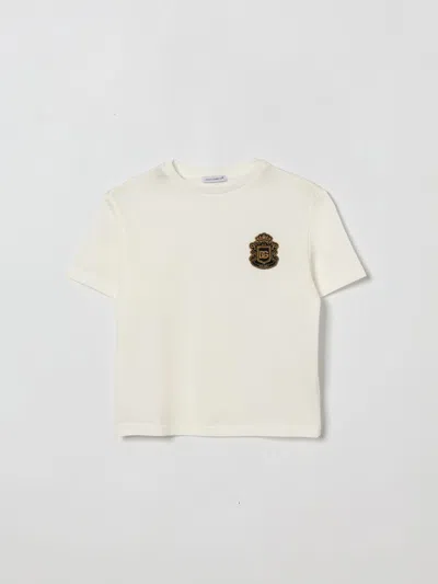 Dolce & Gabbana Kids' Tシャツ  ボーイ カラー ホワイト In White