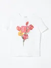 Dolce & Gabbana Girl's Logo-print Tulip Graphic T-shirt In Weiss