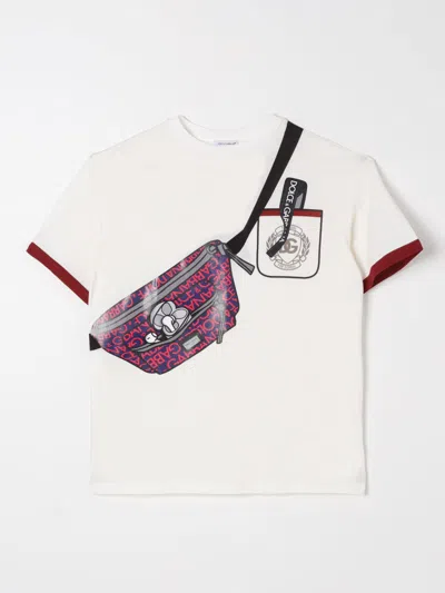 Dolce & Gabbana Printed Cotton Jersey T-shirt In White