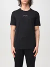 Dolce & Gabbana Black Crewneck T-shirt With Signature Logo In Cotton Man In 黑色