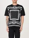 Dolce & Gabbana Black Crewneck T-shirt With Bandana Print All-over In Black
