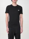 Dolce & Gabbana Cotton T-shirt With Metal Plaque Featuring Front Logo In Black