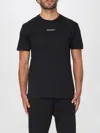 Dolce & Gabbana Black Crewneck T-shirt With Signature Logo In Cotton Man In Blue