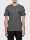 Dolce & Gabbana Crewneck T-shirt With Logo-patch In Gray