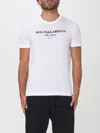 Dolce & Gabbana White Crewneck T-shirt With Logo Lettering Print On The Front In White