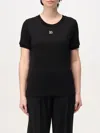 Dolce & Gabbana Black T-shirt With Logo Decorated With Crystals On The Front In 黑色