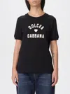 Dolce & Gabbana Black Cotton Logo T-shirt In Black