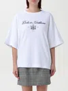 Dolce & Gabbana Flocked-logo Cotton T-shirt In White