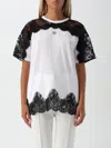 Dolce & Gabbana Jersey T-shirt With Dg Logo And Lace Inserts In Weiss