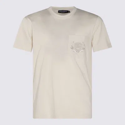 Dolce & Gabbana Cream Cotton T-shirt In White