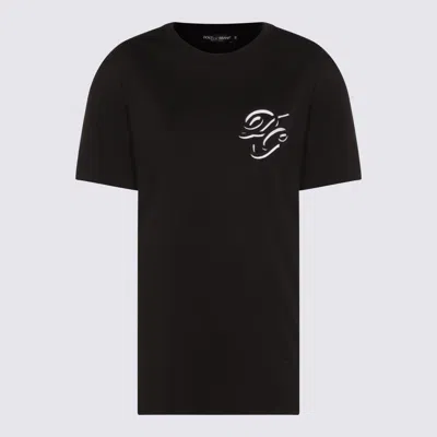 DOLCE & GABBANA DOLCE & GABBANA BLACK COTTON T-SHIRT