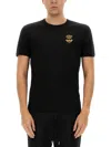 Dolce & Gabbana Crown And Bee Embroidered Crew Neck T-shirt In Black
