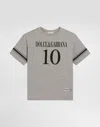 Dolce & Gabbana Jersey T-shirt With Dolce&gabbana Logo In Melange Grigi