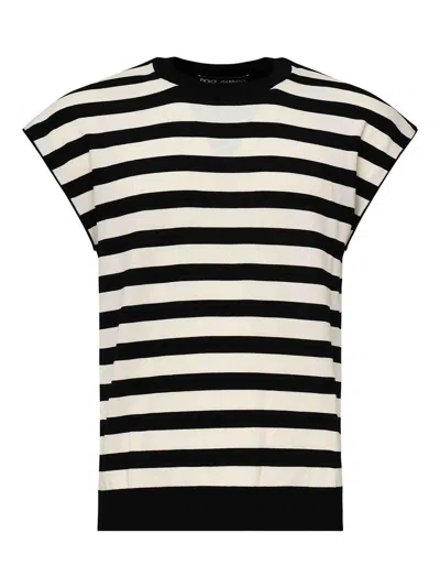 Dolce & Gabbana T-shirt Kimono In Striped Knit In White