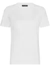 Dolce & Gabbana White Logo Print Cotton Crew Neck T-shirt In Bianco