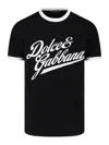 Dolce & Gabbana Round Neck T-shirt In Cotton In Black