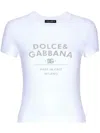 Dolce & Gabbana Logo Lettering-print Crewneck T-shirt In White