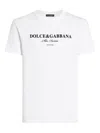 Dolce & Gabbana White Crewneck T-shirt With Logo Lettering Print On The Front In White