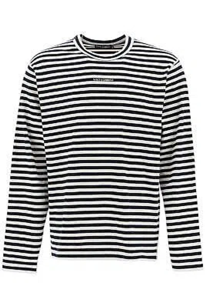 Pre-owned Dolce & Gabbana T-shirt Long Sleeve Striped G8rk8tg7k3p Mul Sz.48 S9000 In Multicolor