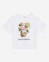 Dolce & Gabbana White Floral Print Cotton T-shirt In White