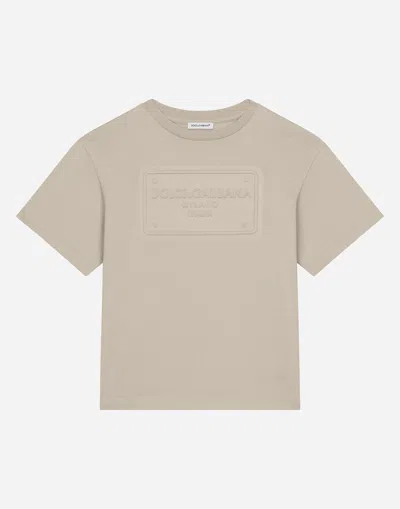 Dolce & Gabbana T-shirt Manica Corta In Beige