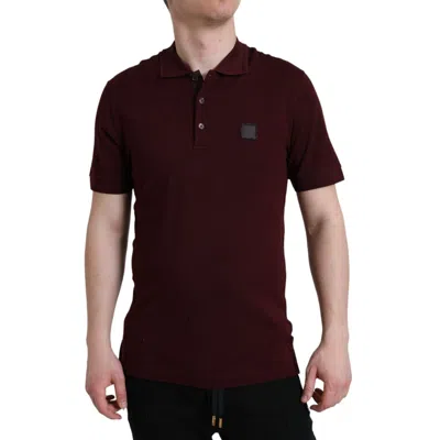 Pre-owned Dolce & Gabbana T-shirt Maroon Collared Short Sleeves Polo It46/us36/s $570 In Red